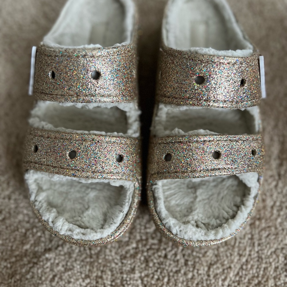 Crocs Cozzzy Glitter Slides